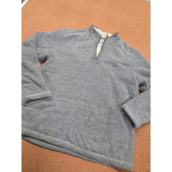 Orvis Sherpa Lined Pullover Mens Large Gray 1/4 Zip Heavyweight Sweater - Picture 1 of 11